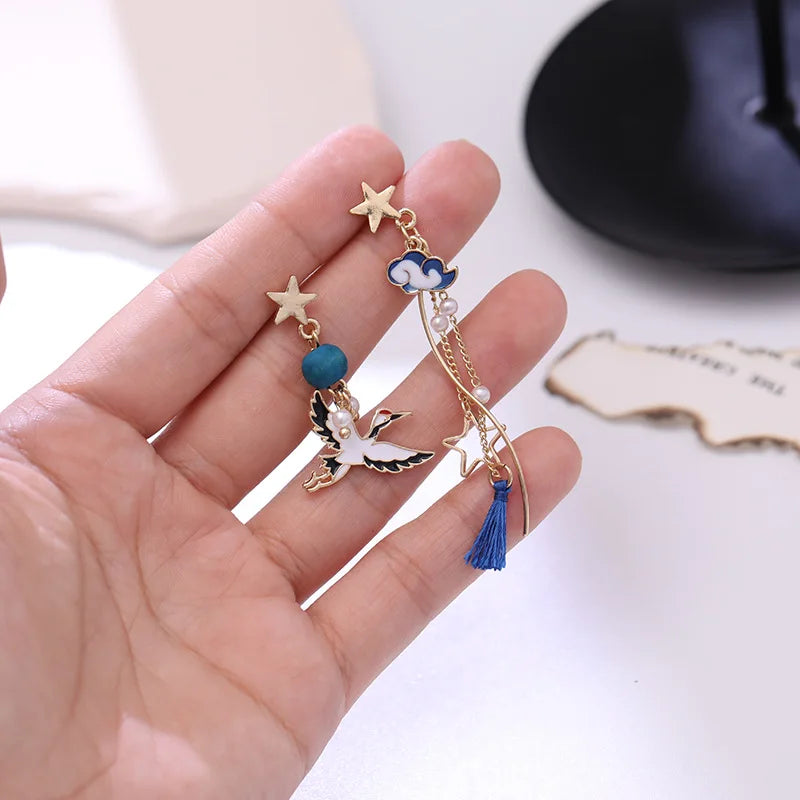 Crane and Fan Earring Collection