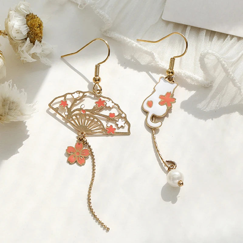 Crane and Fan Earring Collection