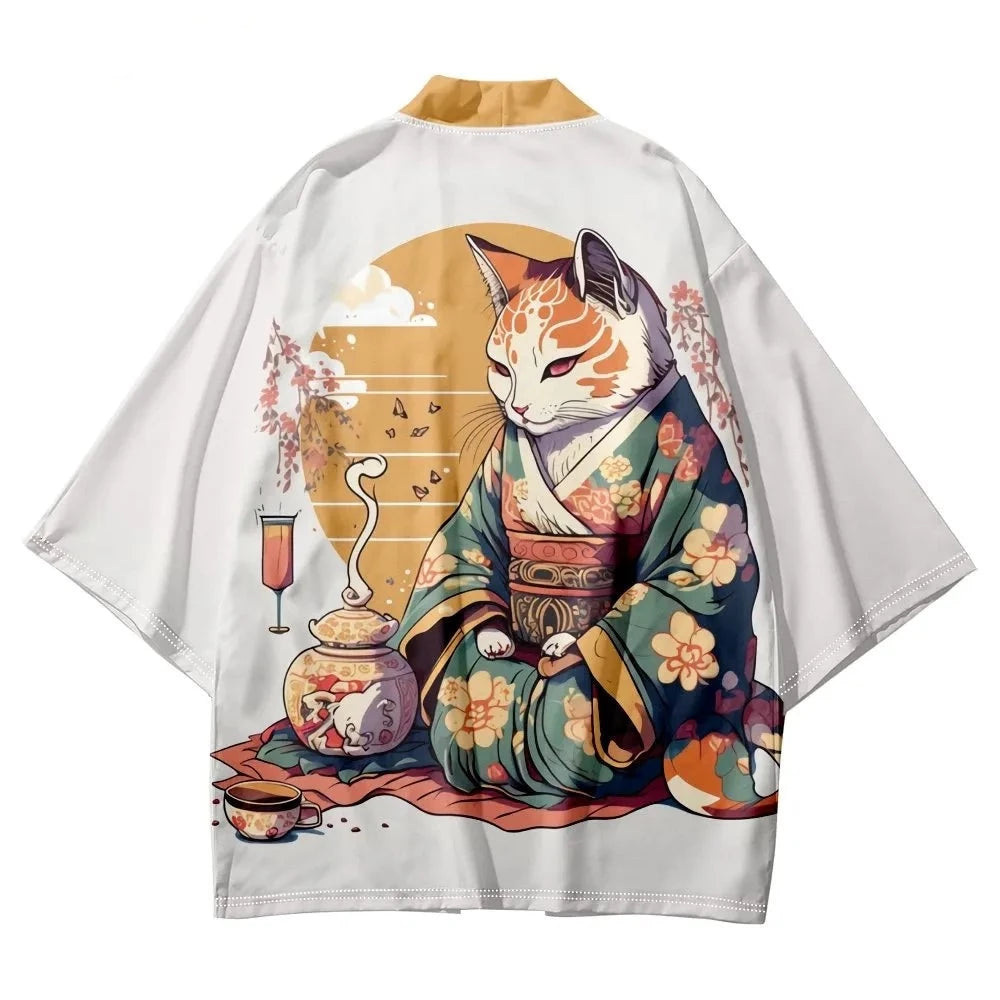 The Tea Master Cat Kimono Series