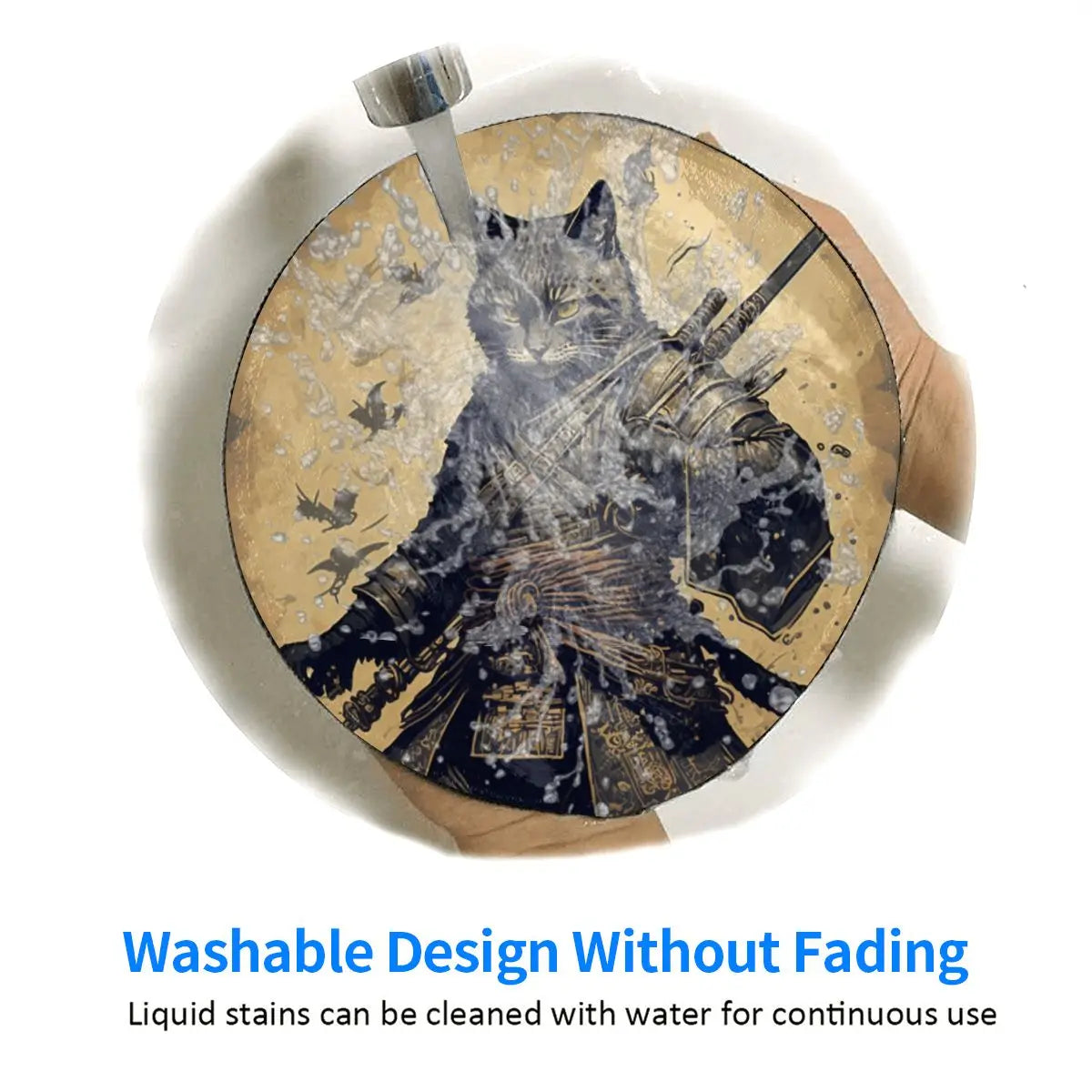Samurai Cat Mouse Pad