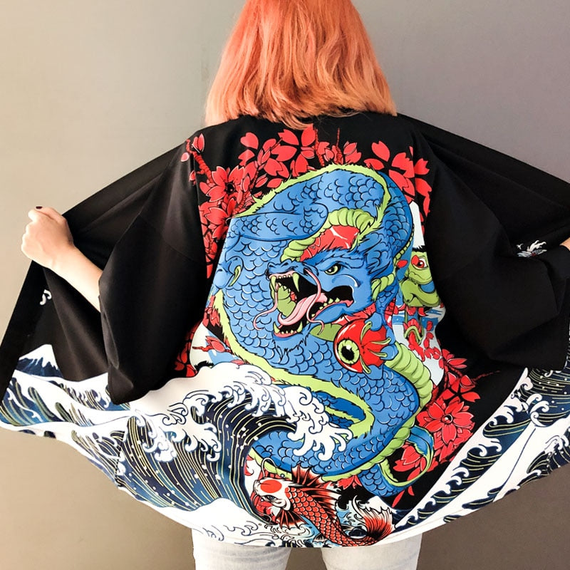 Dragon Wave Kimono Top