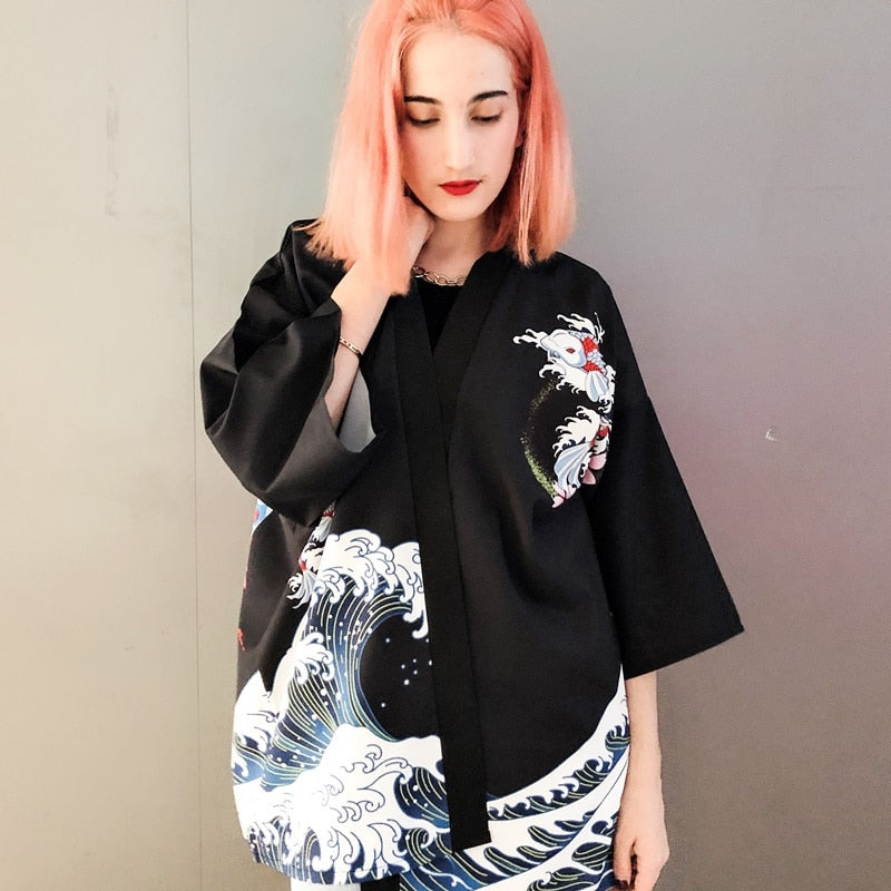 Dragon Wave Kimono Top