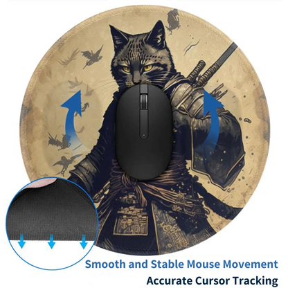 Samurai Cat Mouse Pad